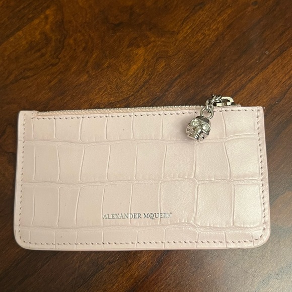 Alexander McQueen Accessories - Alexendar McQueen light pink croc cardholder